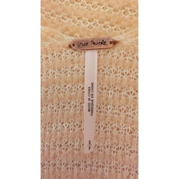 Free People Peach & White Sweater - Picture 4 of 5